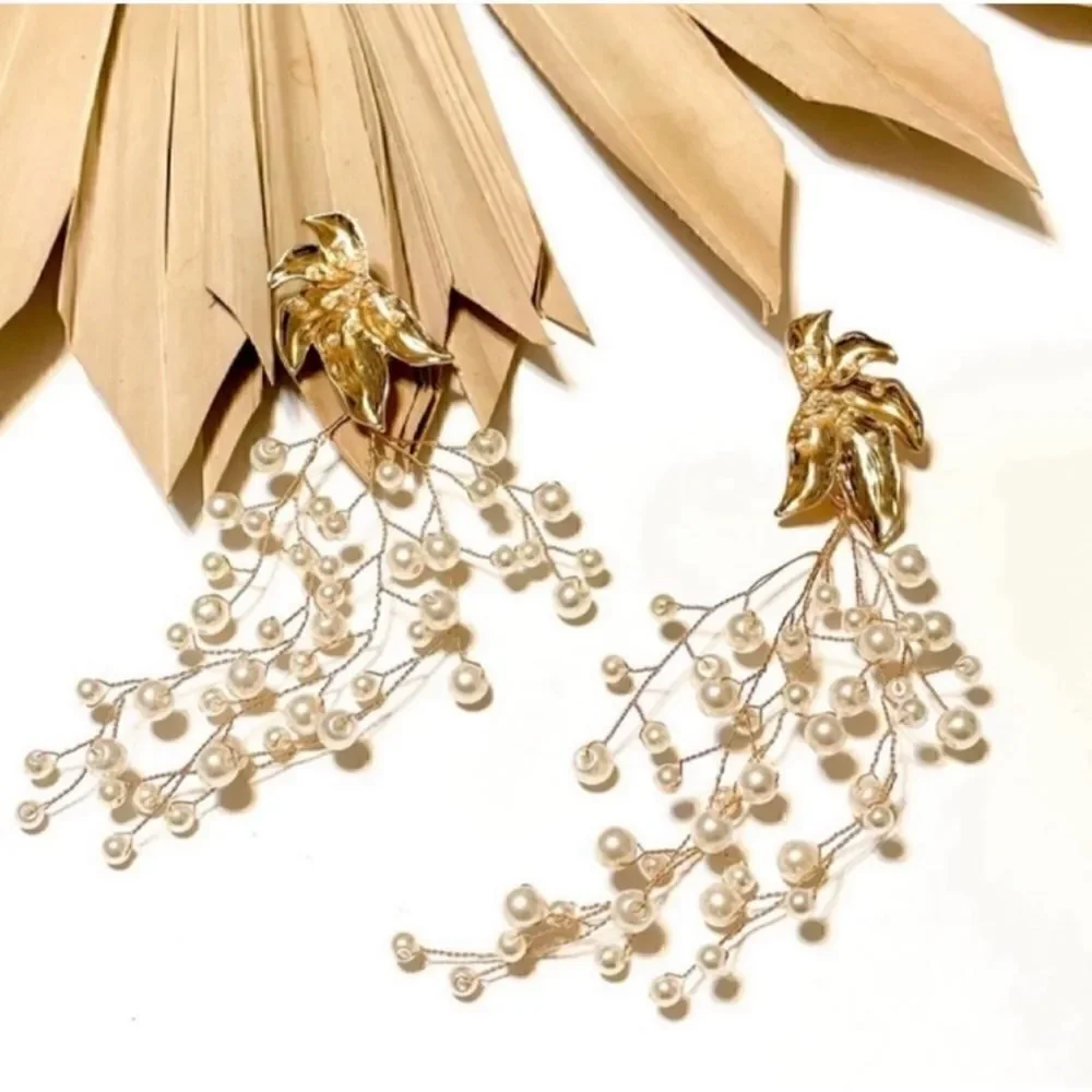 Flower statement earrings #211